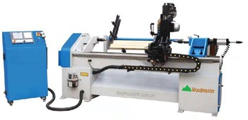 MÁY TIỆN GỖ CNC 1 TRỤC CHÀ NHÁM NẠP PHÔI TỰ ĐỘNG