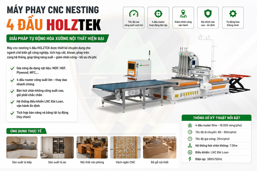 Top #1 máy phay cnc nesting nhiều đầu hot 2026 - 2027