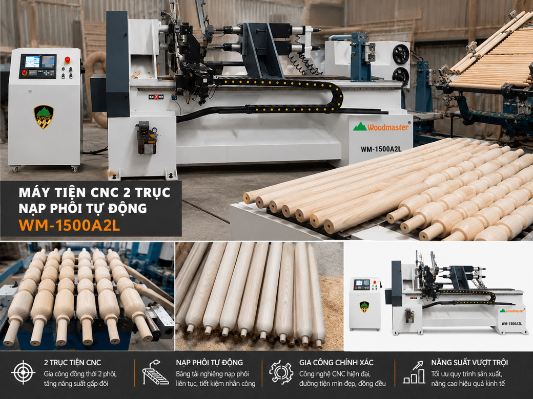 Đăc điểm nổi bật của máy tiện cnc 2 trục nạp phôi tự động