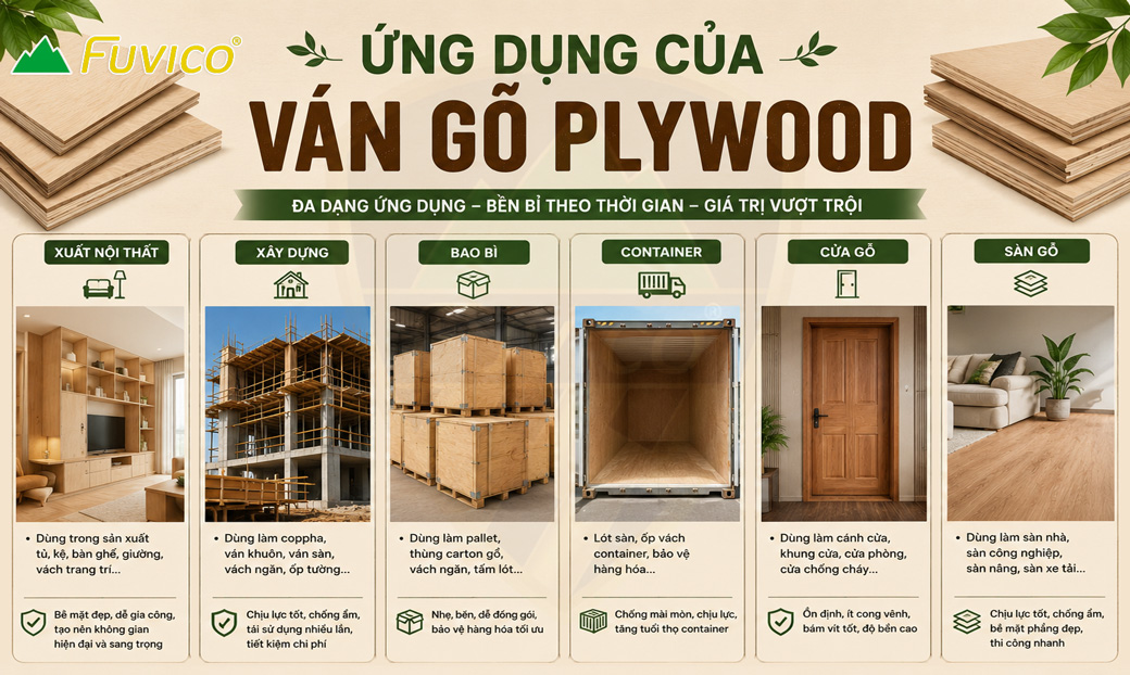 Ứng dụng phổ biến của ván gỗ Plywood