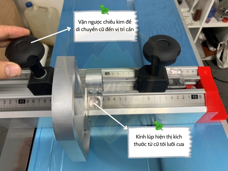 Chỉnh thước cưa bàn trượt