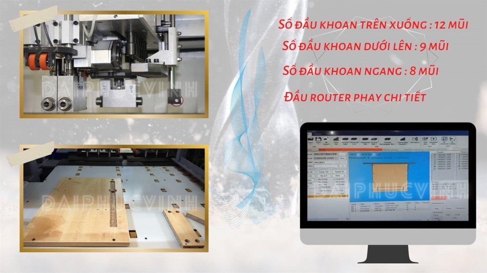 Cấu tạo máy khoan gỗ CNC 6 mặt