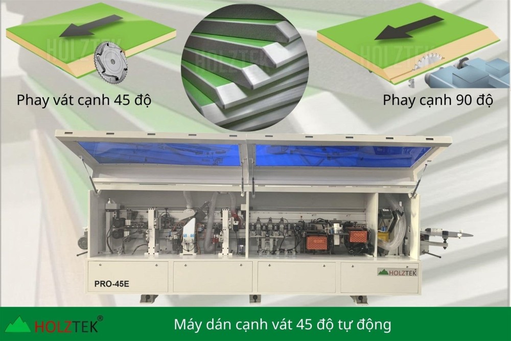 máy dán cạnh vát 45 độ