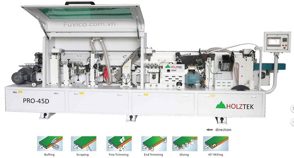 máy dán cạnh vát 45 độ tự động