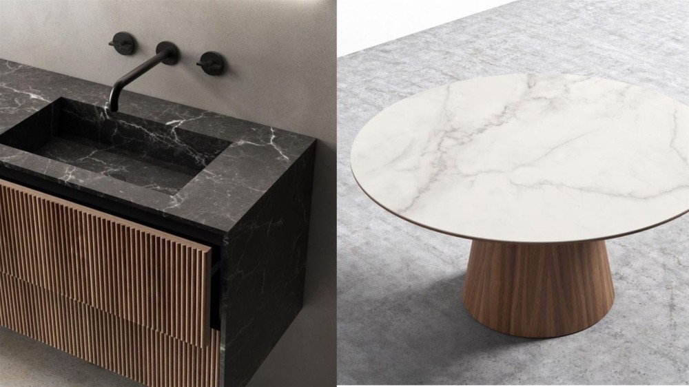 đá cẩm thạch kết hợp nội thất