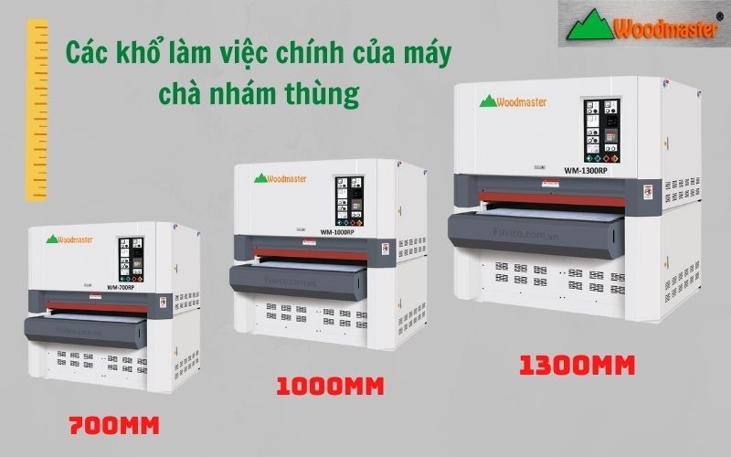 Kích thước máy chà nhám thùng