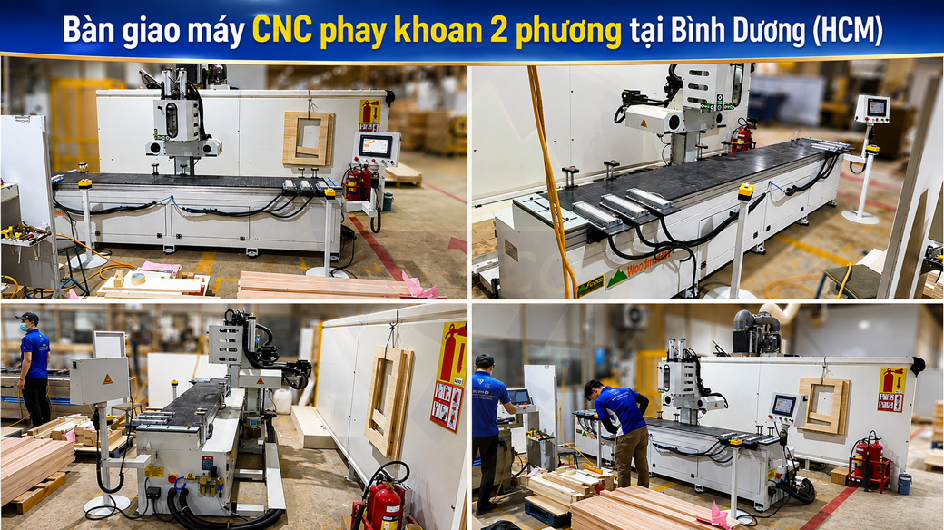 Bàn giao máy CNC phay khoan 2 phương WM-2800-S2RA tại Bình Dương