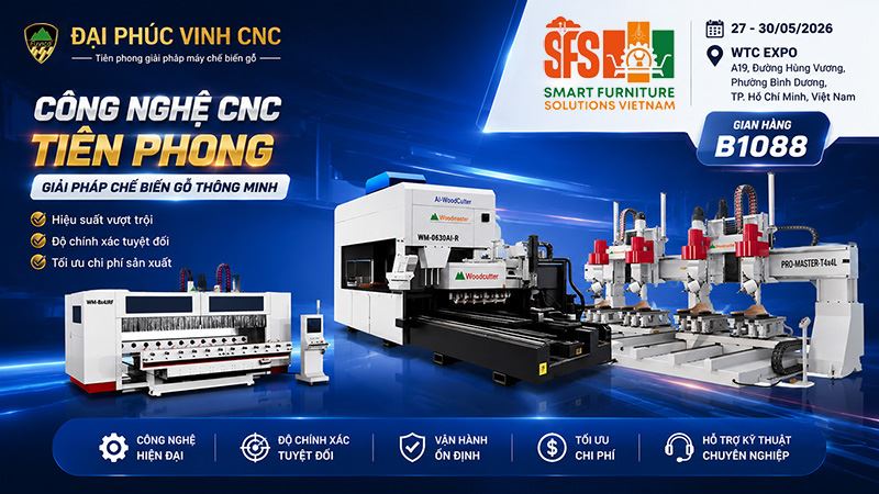 Triển lãm máy chế biến gỗ lớn nhất Việt Nam tại Bình Dương 2026