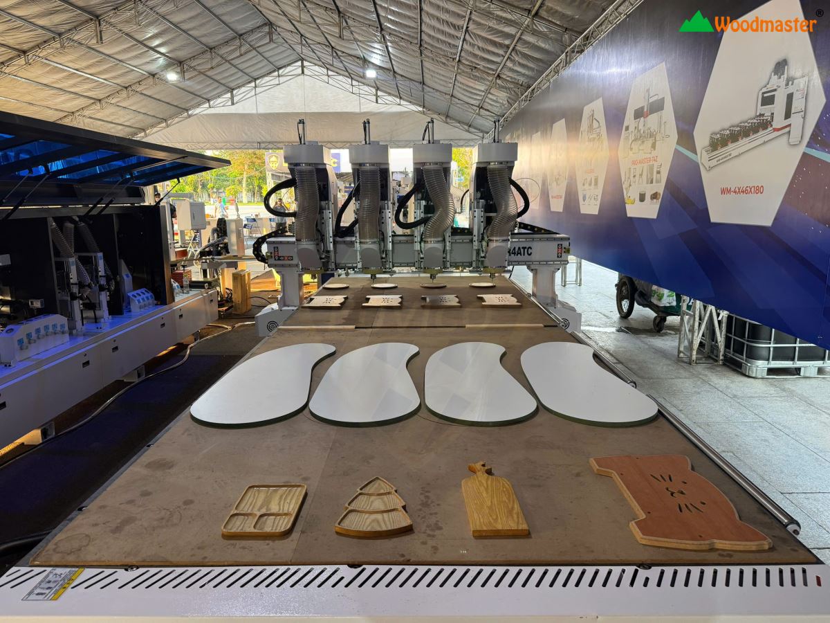 MÁY PHAY CNC NESTING 4 ĐẦU THAY DAO TỰ ĐỘNG BÀN LỚN HT-1850R4ATC 76659 8982