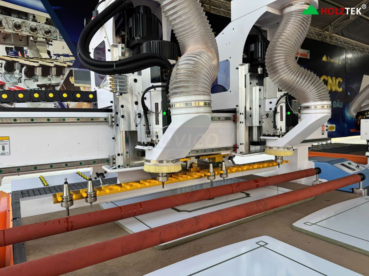MÁY PHAY CNC NESTING 2 ĐẦU THAY DAO TỰ ĐỘNG HT-1830R2ATC 76659 8975