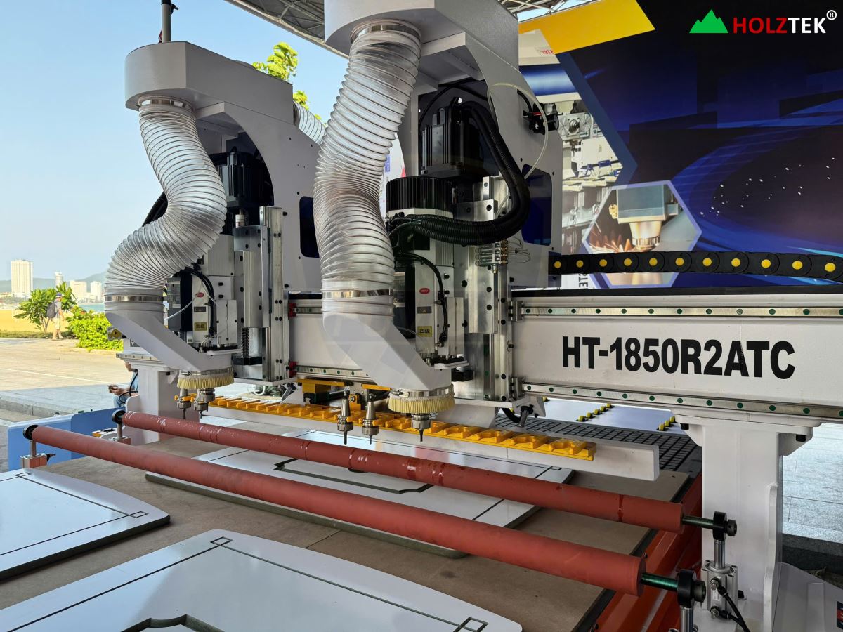MÁY PHAY CNC NESTING 2 ĐẦU THAY DAO TỰ ĐỘNG HT-1830R2ATC 76659 8978