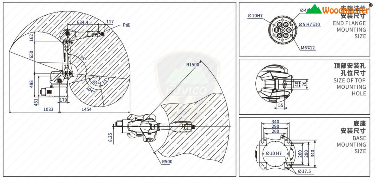 Mua Cánh Tay Robot Woodmaster R1.5-6AX 1.5M Cho Dây Chuyền Chế Biến Gỗ 13921