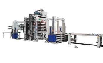 Máy ép nhiệt thủy lực 200T 5 tầng dán Veneer Full Auto ( Băng tải liên tục)