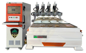 MÁY PHAY CNC ROUTER 4 ĐẦU THAY DAO 2 BÀN KÉP HT-1830x2R4ATC